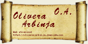 Olivera Arbinja vizit kartica